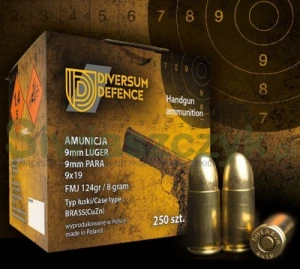 Amunicja kulowa 9x19mm  FMJ 124 gr 8g  Diversum Defence